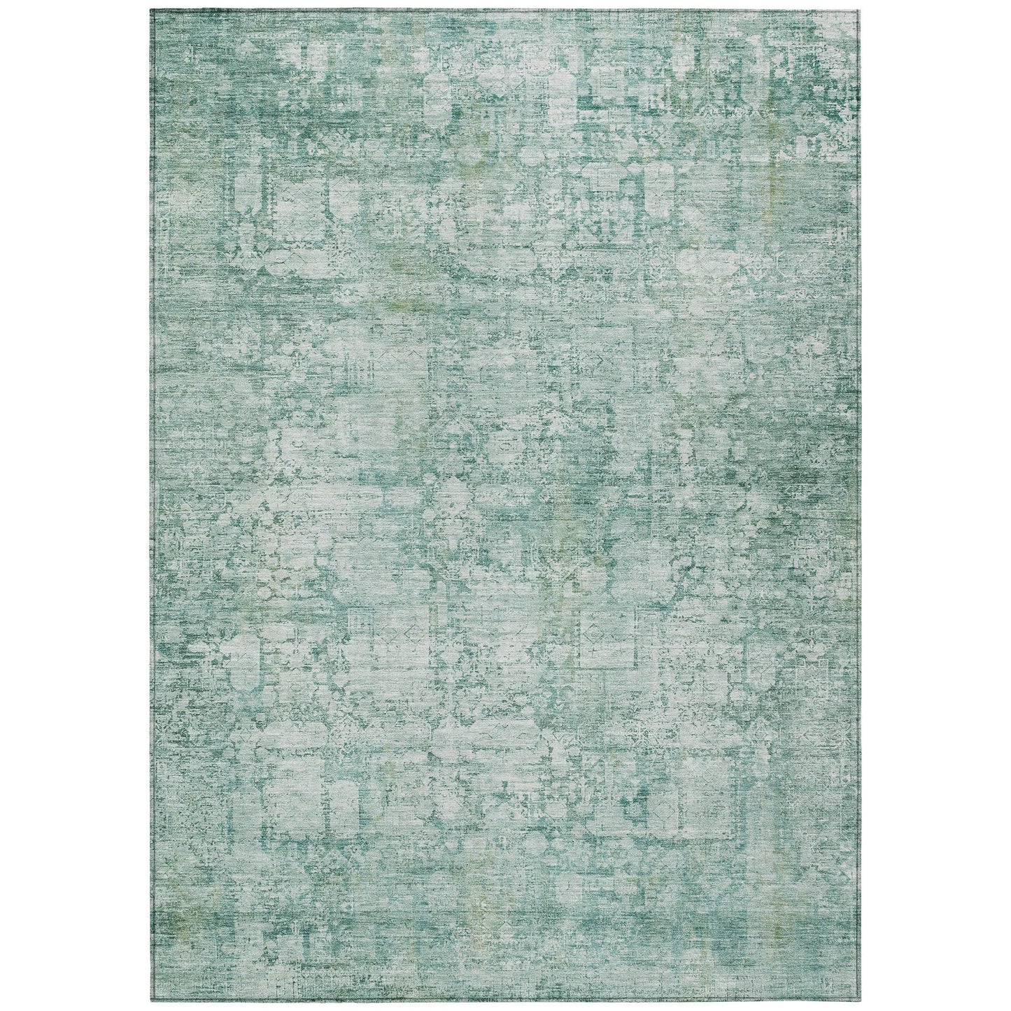Kaelien Teal Washable Indoor-Outdoor Rug