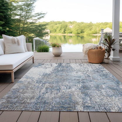 Kaelion Blue Washable Indoor-Outdoor Rug