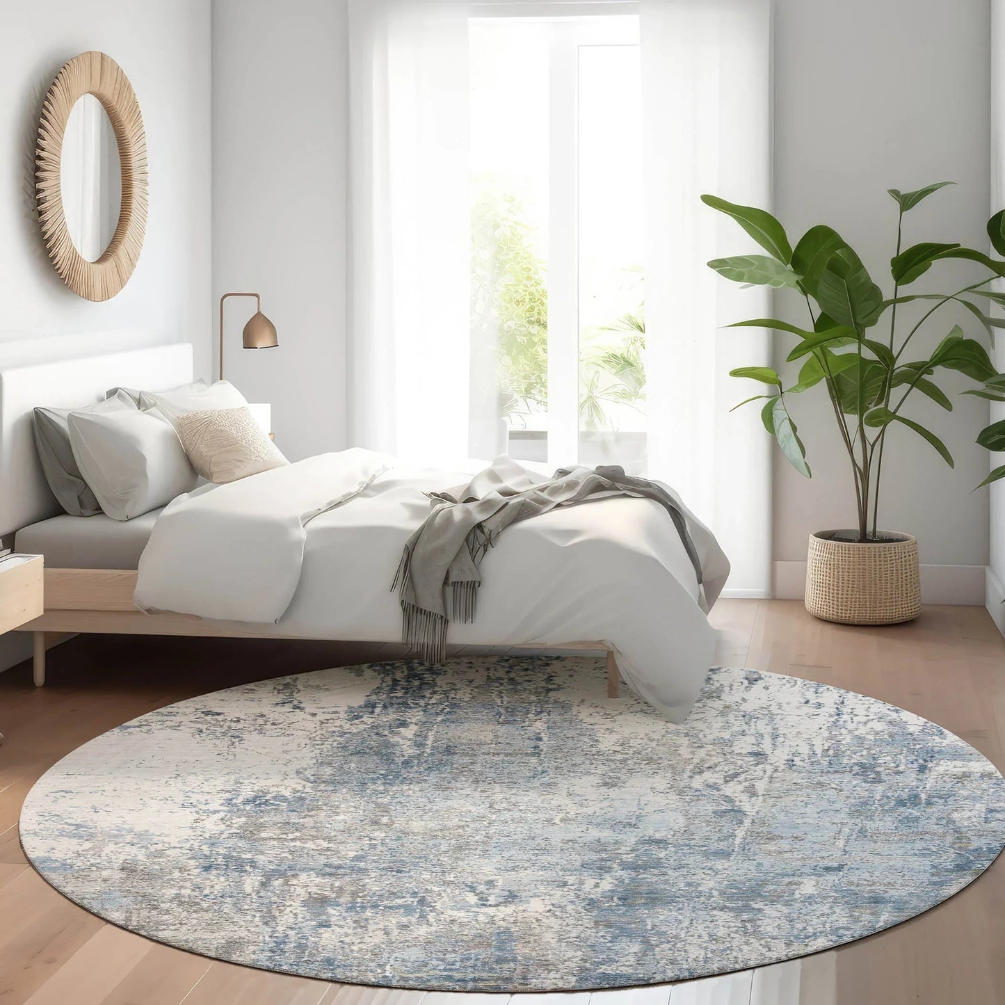 Kaelion Blue Washable Indoor-Outdoor Rug