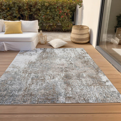 Kaelion Brown Washable Indoor-Outdoor Rug