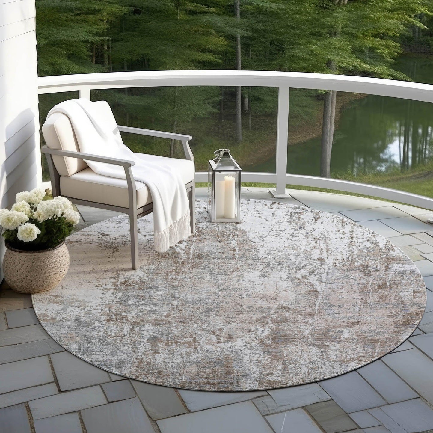 Kaelion Brown Washable Indoor-Outdoor Rug