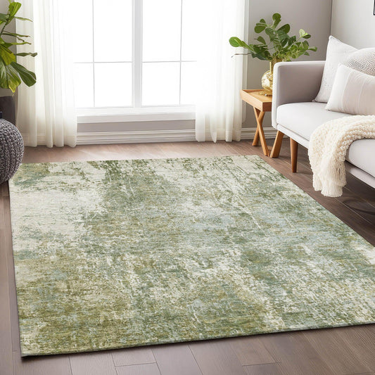Kaelion Green Washable Indoor-Outdoor Rug