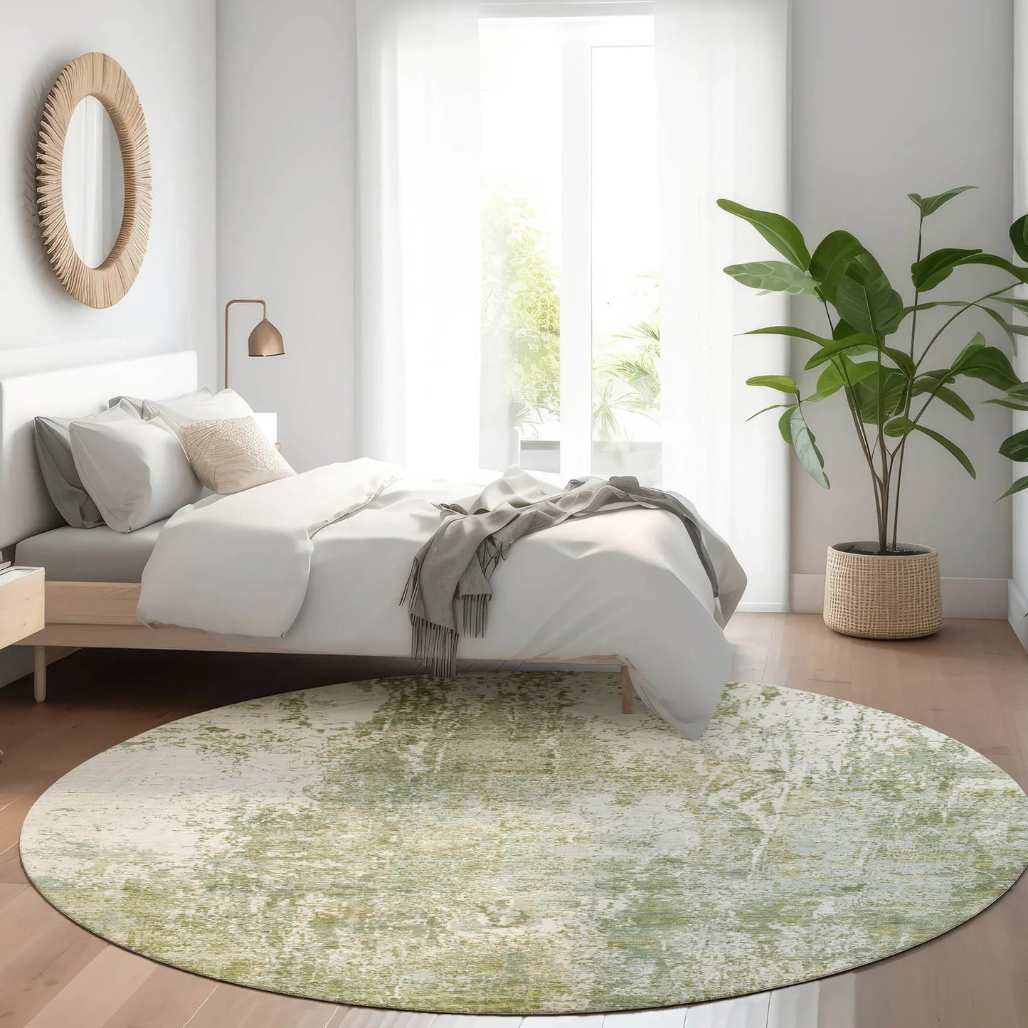 Kaelion Green Washable Indoor-Outdoor Rug