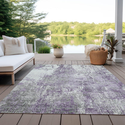 Kaelion Purple Washable Indoor-Outdoor Rug