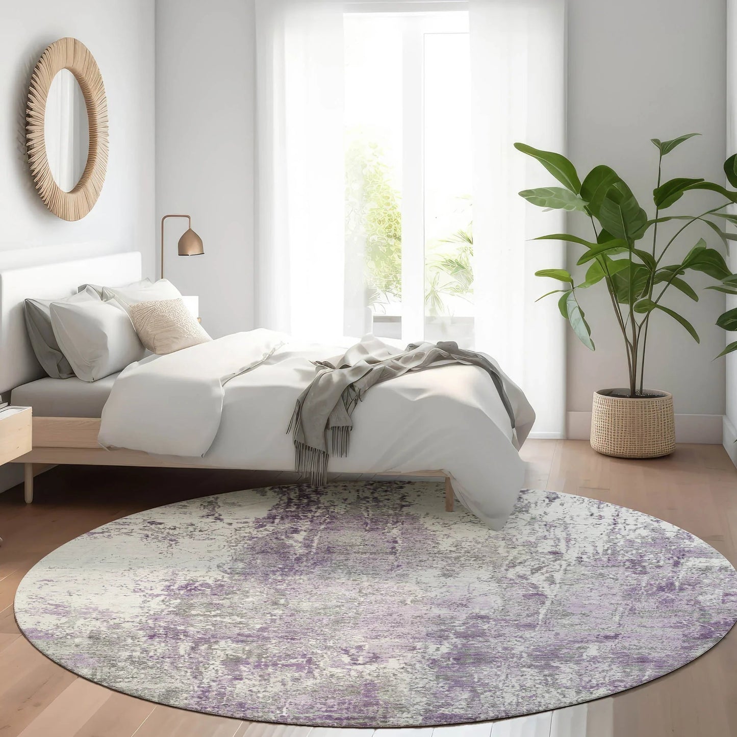 Kaelion Purple Washable Indoor-Outdoor Rug