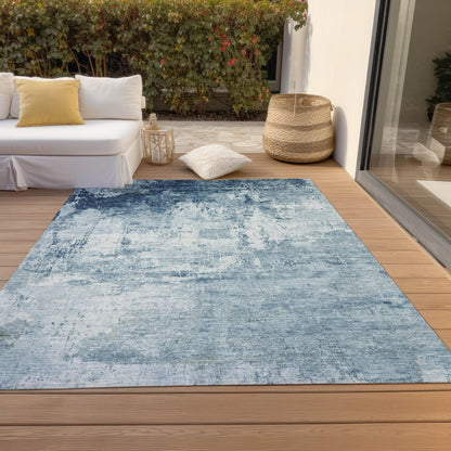 Kaelira Blue Washable Indoor-Outdoor Rug