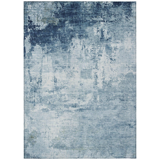 Kaelira Blue Washable Indoor-Outdoor Rug
