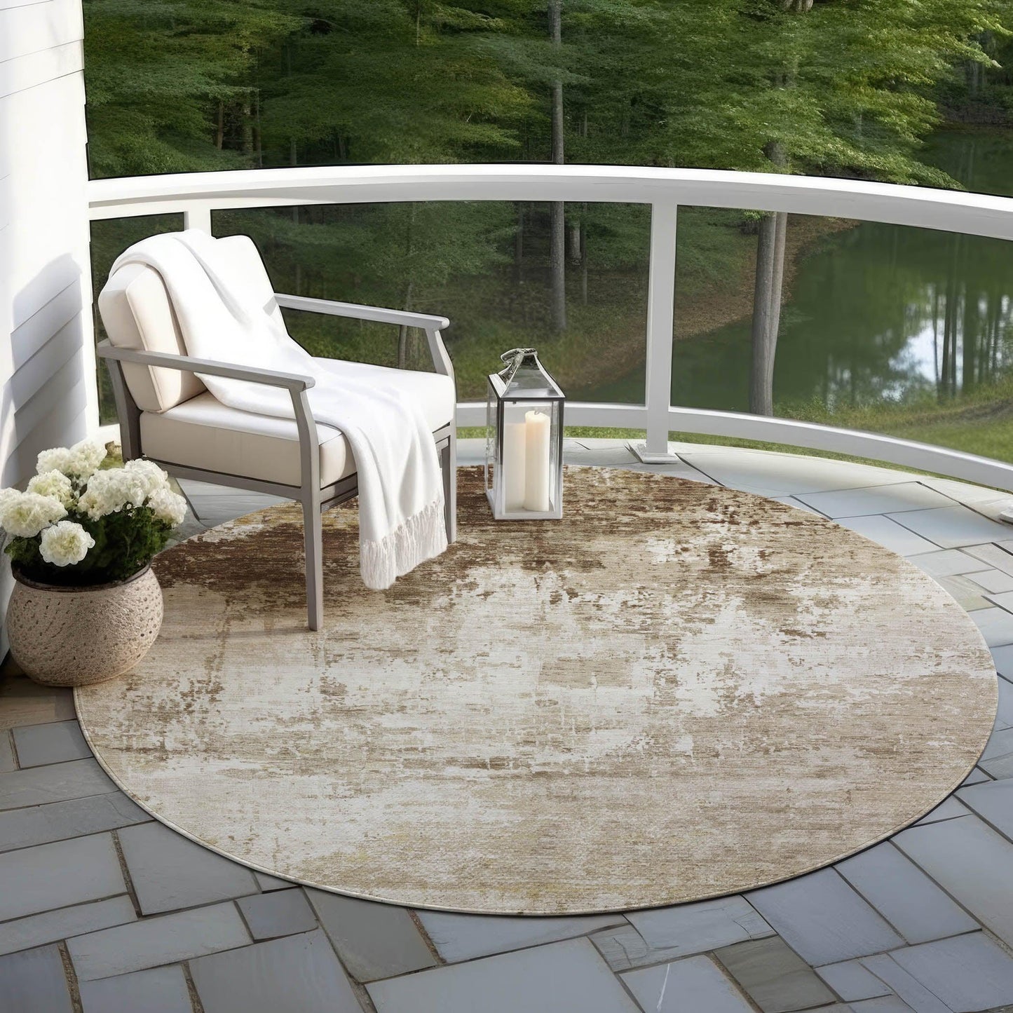 Kaelira Brown Washable Indoor-Outdoor Rug
