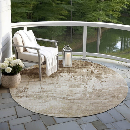 Kaelira Brown Washable Indoor-Outdoor Rug