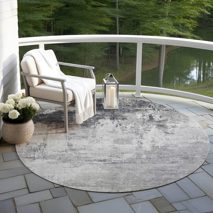 Kaelira Gray Washable Indoor-Outdoor Rug