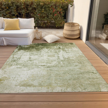 Kaelira Green Washable Indoor-Outdoor Rug