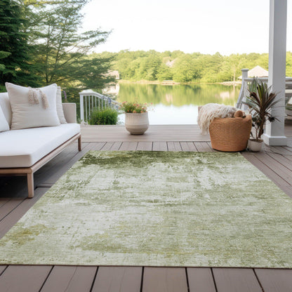 Kaelira Green Washable Indoor-Outdoor Rug