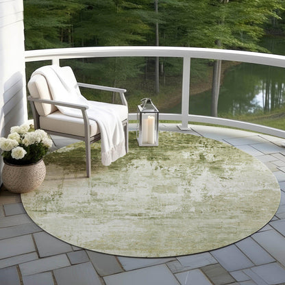 Kaelira Green Washable Indoor-Outdoor Rug