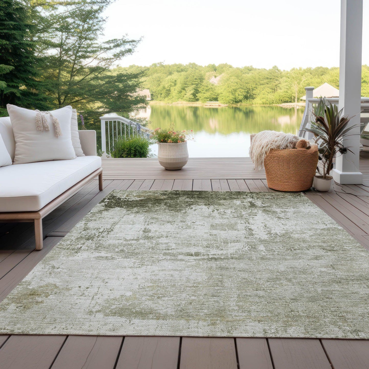Kaelira Taupe Washable Indoor-Outdoor Rug