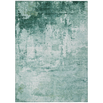 Kaelira Teal Washable Indoor-Outdoor Rug