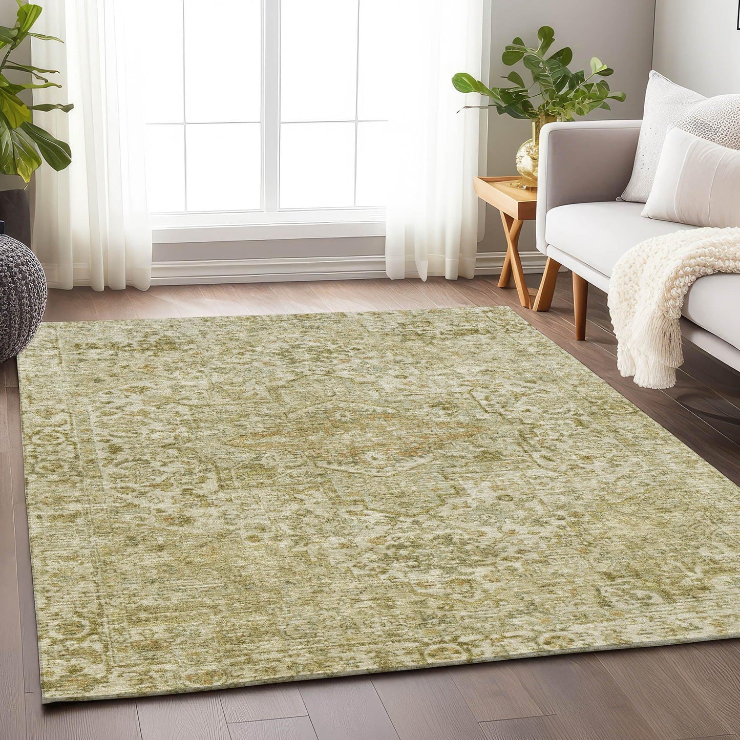 Kaelon Brown Washable Indoor-Outdoor Rug