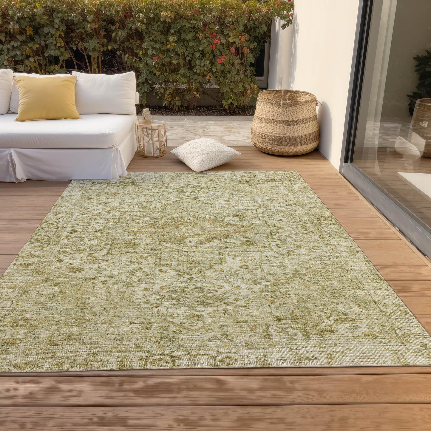 Kaelon Brown Washable Indoor-Outdoor Rug