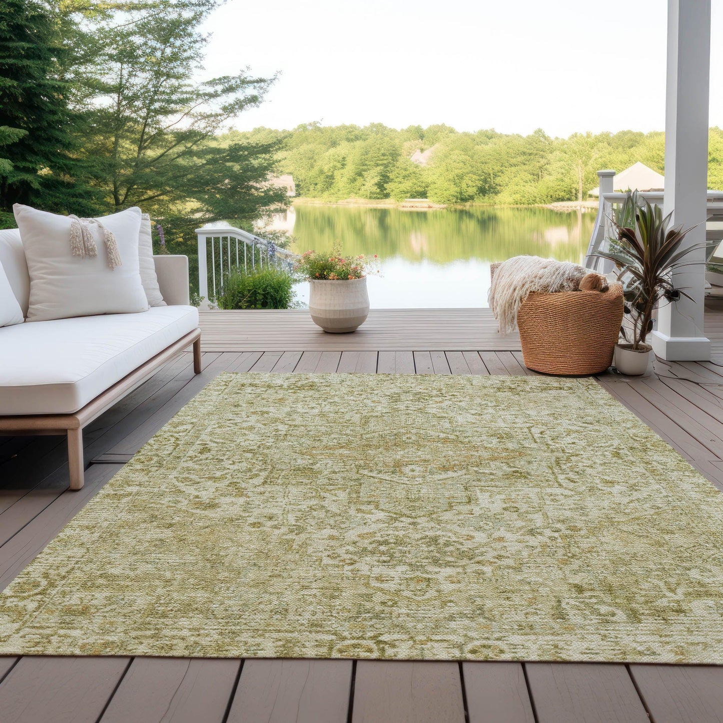 Kaelon Brown Washable Indoor-Outdoor Rug