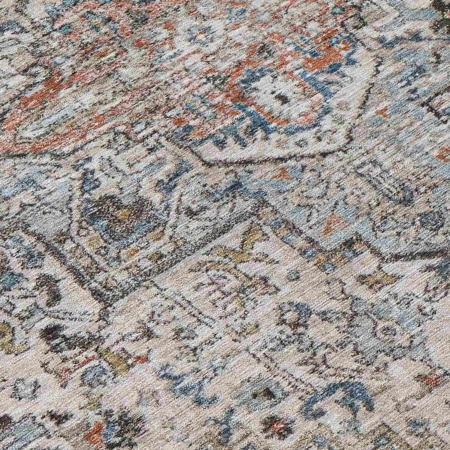 Kaelon Ivory Washable Indoor-Outdoor Rug