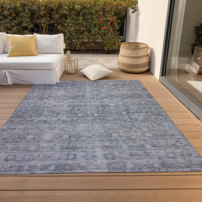 Kaelora Blue Washable Indoor-Outdoor Rug