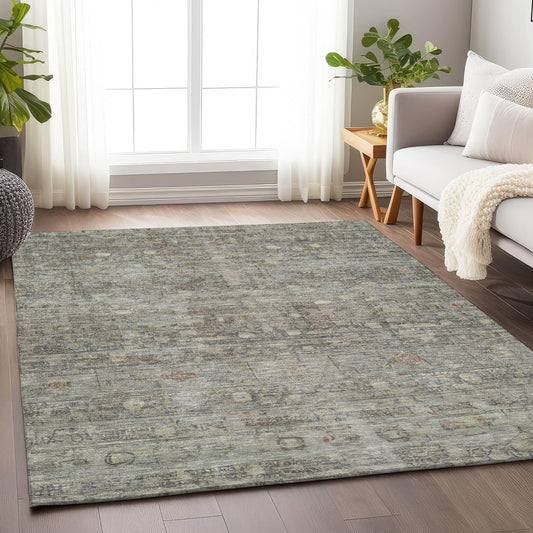 Kaelora Brown Washable Indoor-Outdoor Rug