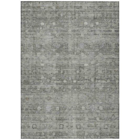 Kaelora Gray Washable Indoor-Outdoor Rug