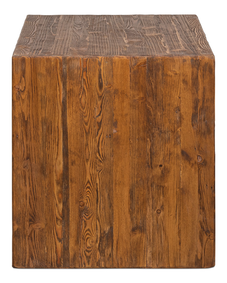 Kai Edge Rectangular Brown Side Table