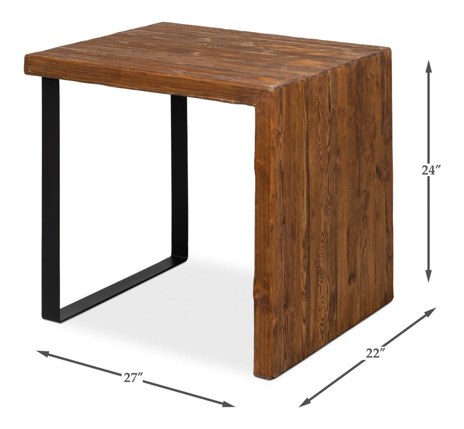 Kai Edge Rectangular Brown Side Table