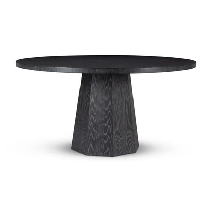 Kaia Wood Round Dining Table-Dining Tables-Urbia-Charcoal-LOOMLAN