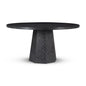 Kaia Wood Round Dining Table-Dining Tables-Urbia-Charcoal-LOOMLAN