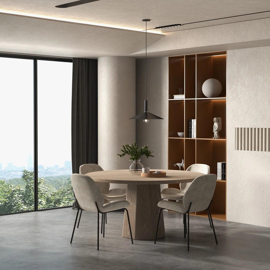 Kaia Wood Round Dining Table-Dining Tables-Urbia-LOOMLAN