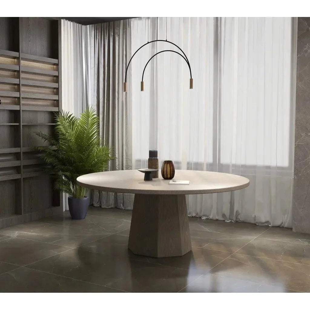 Kaia Wood Round Dining Table-Dining Tables-Urbia-LOOMLAN