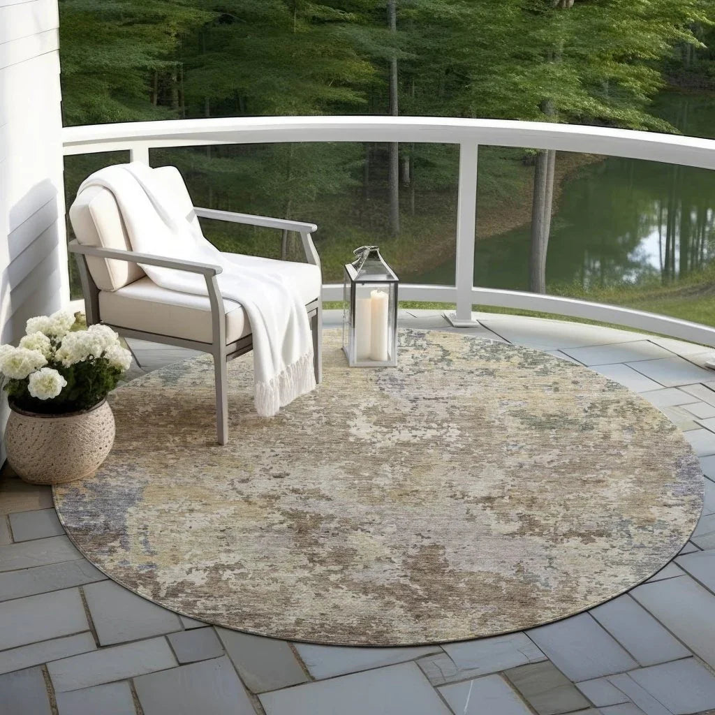 Kairi Brown Washable Indoor - Outdoor Rug - LOOMLAN - LOOMLAN Rugs - Outdoor Rugs