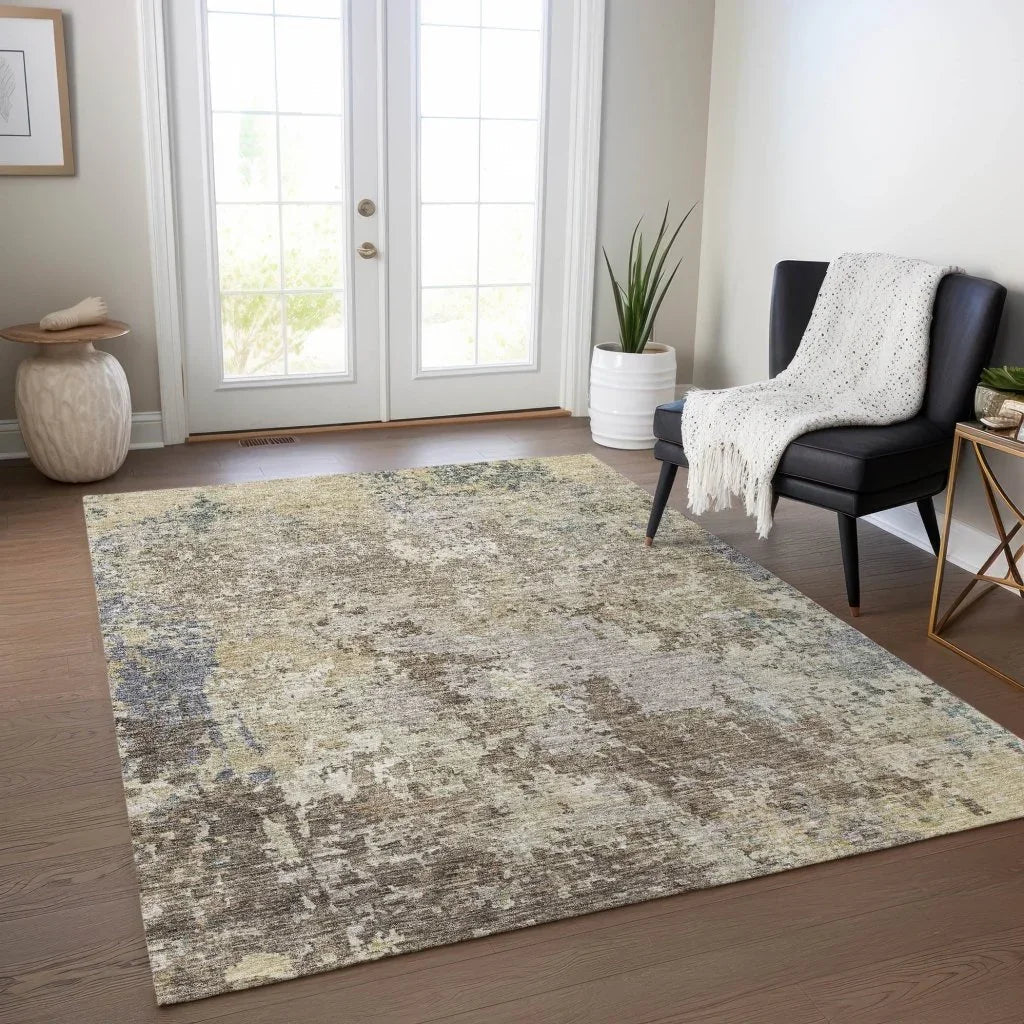 Kairi Brown Washable Indoor - Outdoor Rug - LOOMLAN - LOOMLAN Rugs - Outdoor Rugs
