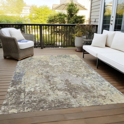 Kairi Brown Washable Indoor - Outdoor Rug - LOOMLAN - LOOMLAN Rugs - Outdoor Rugs