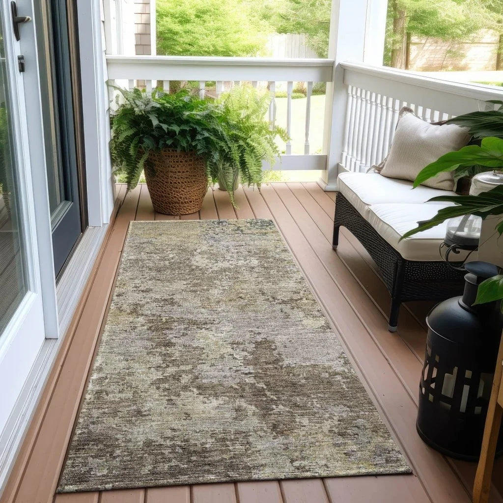 Kairi Brown Washable Indoor - Outdoor Rug - LOOMLAN - LOOMLAN Rugs - Outdoor Rugs
