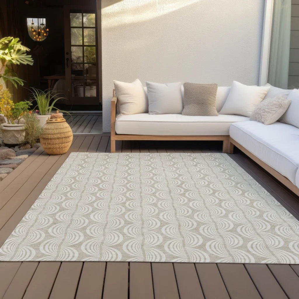 Kairova Beige Washable Indoor-Outdoor Rug-Outdoor Rugs-LOOMLAN Rugs-LOOMLAN