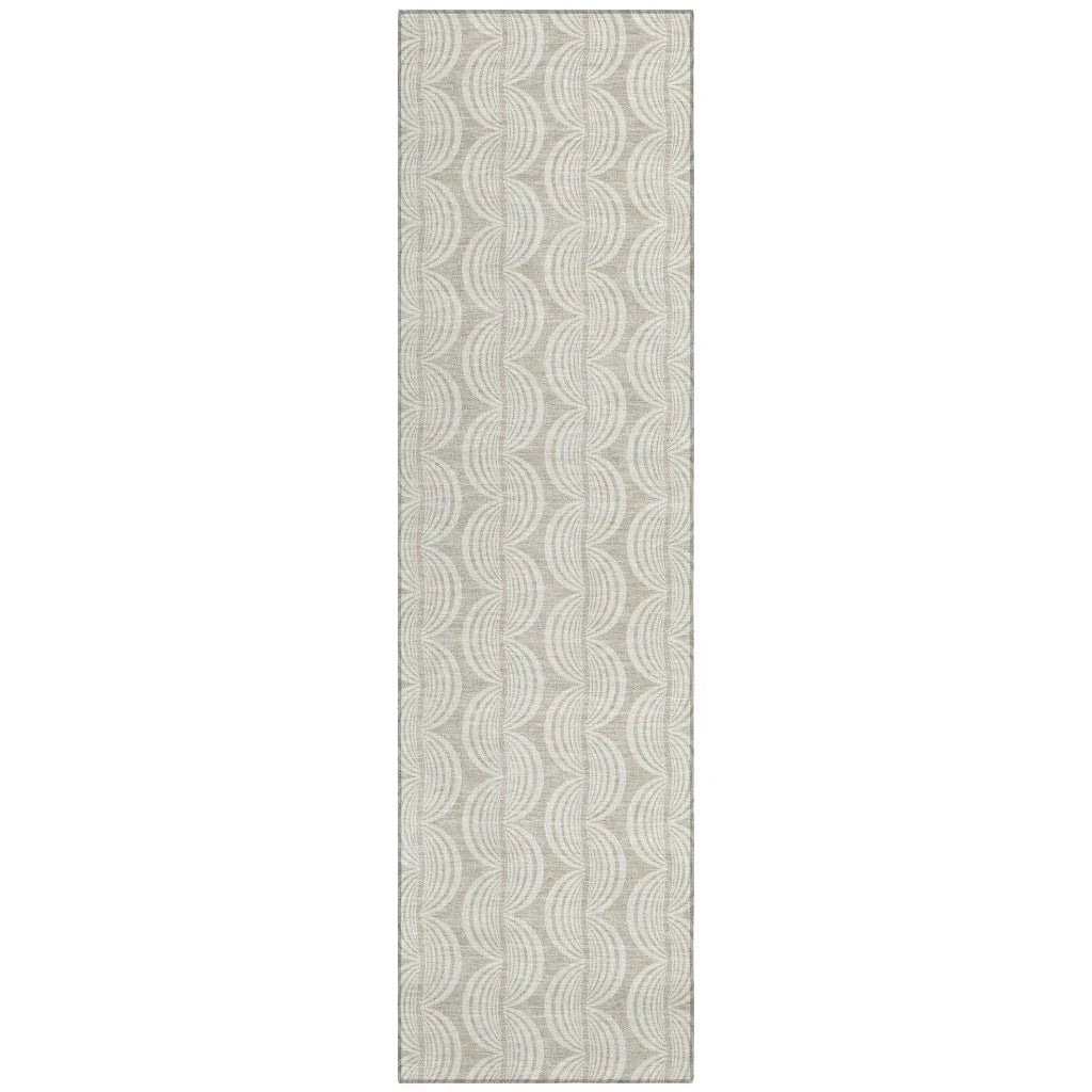 Kairova Beige Washable Indoor-Outdoor Rug-Outdoor Rugs-LOOMLAN Rugs-2'3" x 7'6"-LOOMLAN