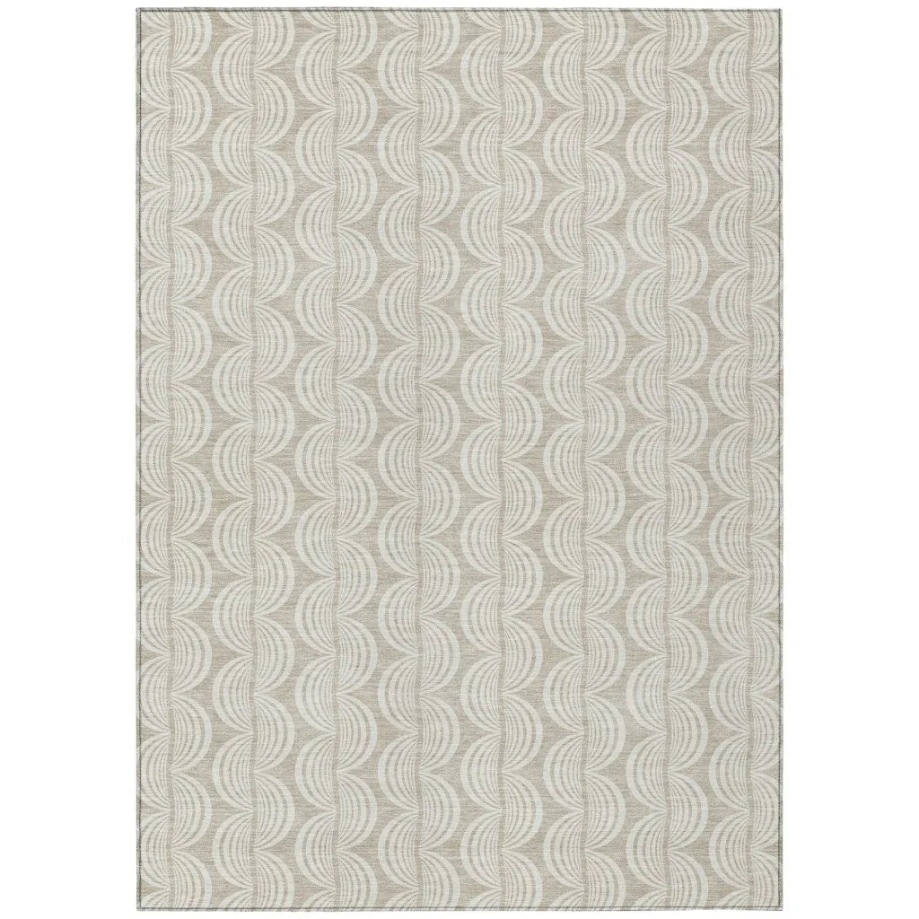 Kairova Beige Washable Indoor-Outdoor Rug-Outdoor Rugs-LOOMLAN Rugs-2'6" x 3'10"-LOOMLAN