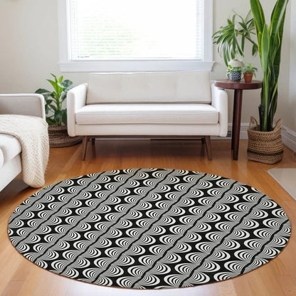 Kairova Black Washable Indoor-Outdoor Rug-Outdoor Rugs-LOOMLAN Rugs-LOOMLAN