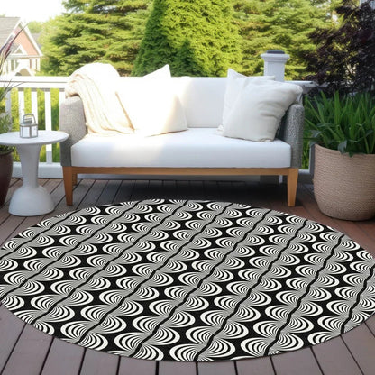 Kairova Black Washable Indoor-Outdoor Rug-Outdoor Rugs-LOOMLAN Rugs-LOOMLAN