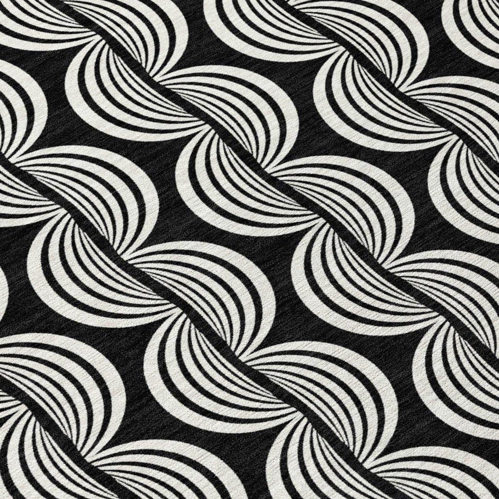 Kairova Black Washable Indoor-Outdoor Rug-Outdoor Rugs-LOOMLAN Rugs-LOOMLAN