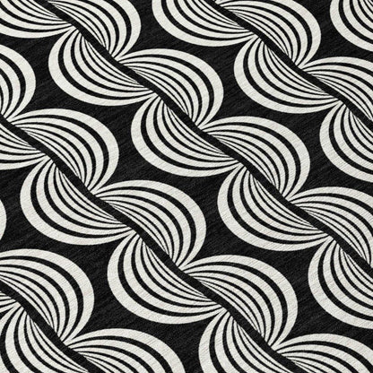 Kairova Black Washable Indoor-Outdoor Rug-Outdoor Rugs-LOOMLAN Rugs-LOOMLAN