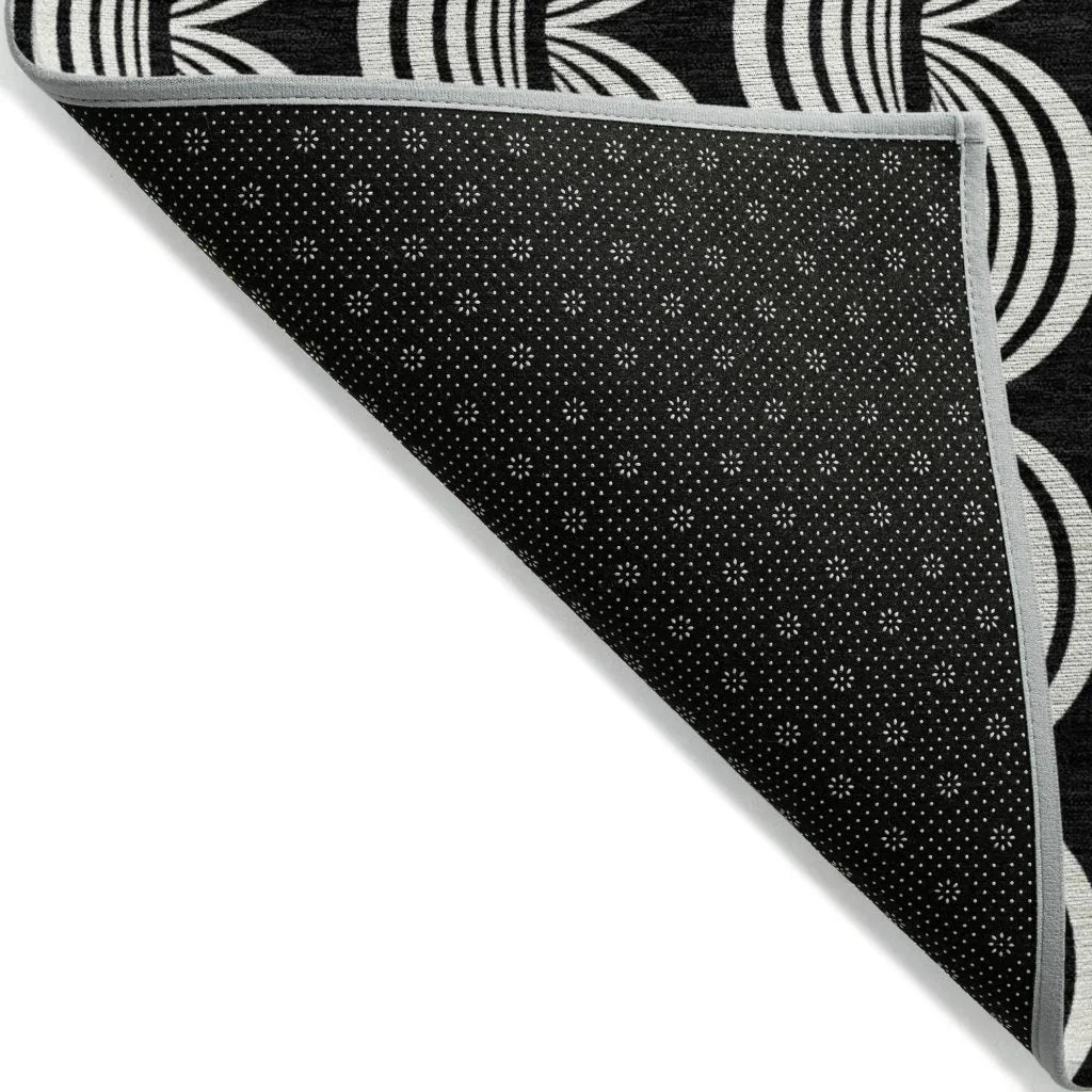 Kairova Black Washable Indoor-Outdoor Rug-Outdoor Rugs-LOOMLAN Rugs-LOOMLAN