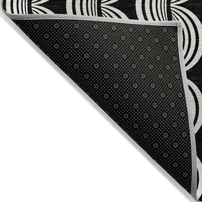 Kairova Black Washable Indoor-Outdoor Rug-Outdoor Rugs-LOOMLAN Rugs-LOOMLAN