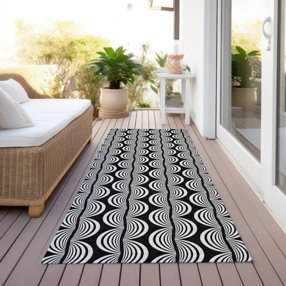 Kairova Black Washable Indoor-Outdoor Rug-Outdoor Rugs-LOOMLAN Rugs-LOOMLAN