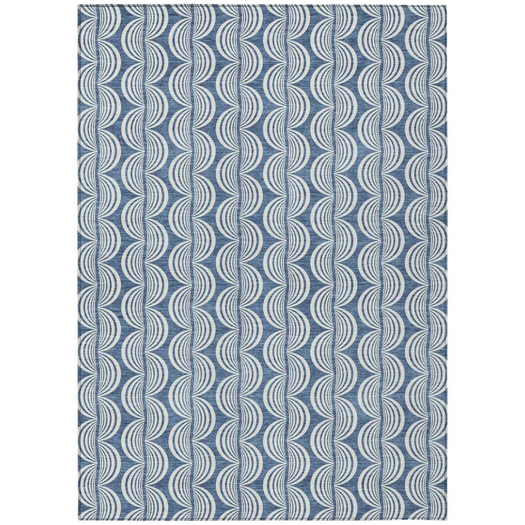 Kairova Denim Washable Indoor-Outdoor Rug-Outdoor Rugs-LOOMLAN Rugs-2'6" x 3'10"-LOOMLAN