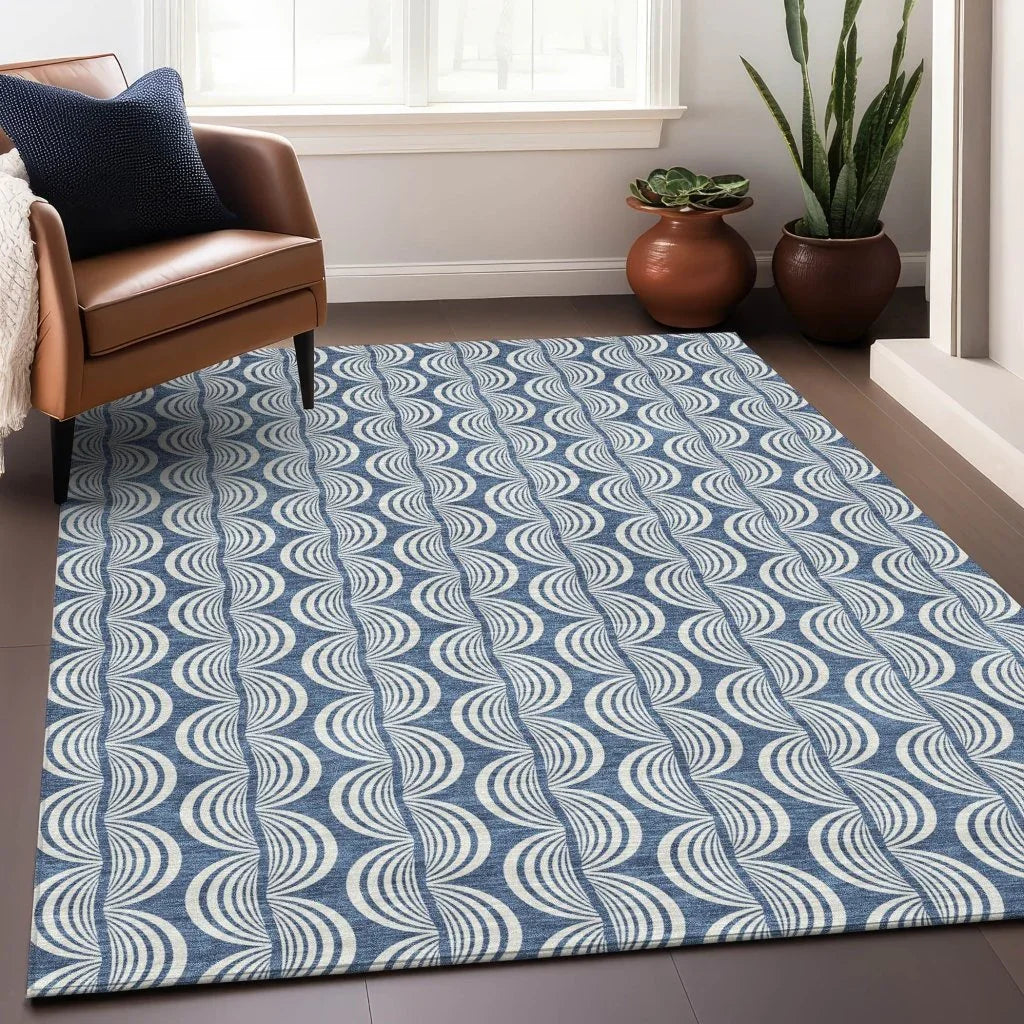 Kairova Denim Washable Indoor-Outdoor Rug-Outdoor Rugs-LOOMLAN Rugs-LOOMLAN