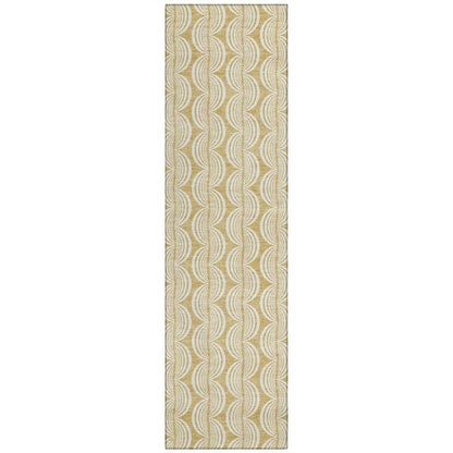 Kairova Gold Washable Indoor-Outdoor Rug-Outdoor Rugs-LOOMLAN Rugs-2'3" x 7'6"-LOOMLAN