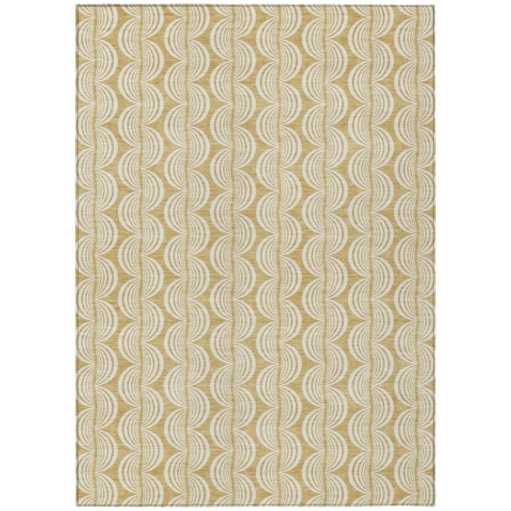 Kairova Gold Washable Indoor-Outdoor Rug-Outdoor Rugs-LOOMLAN Rugs-2'6" x 3'10"-LOOMLAN